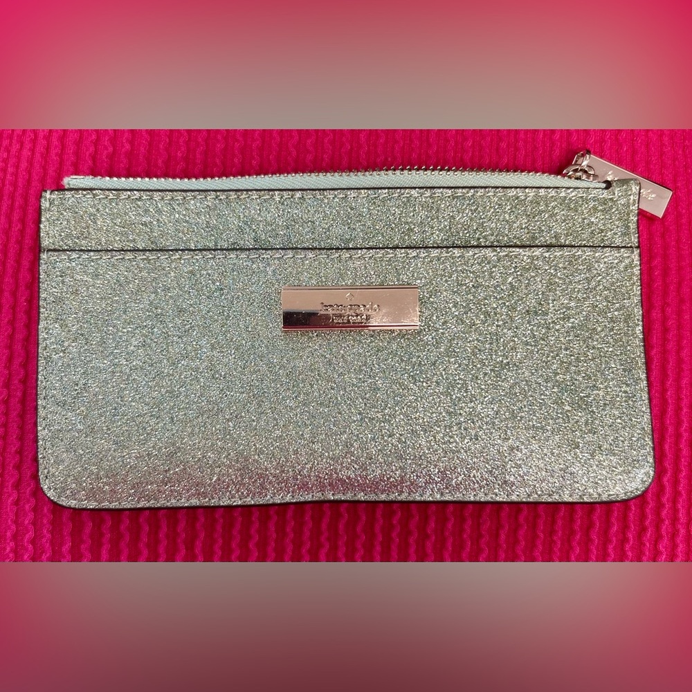 Kate Spade - Green glitter slim wallet